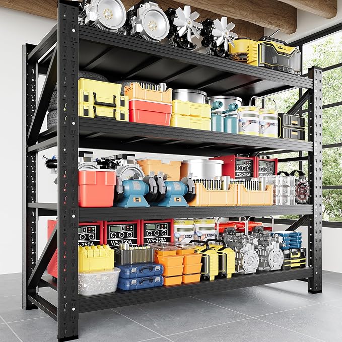 3000LBS Storage Shelves, Adjustable Industrial Shelving, 4 Tier Metal Shelving by Anxxsu