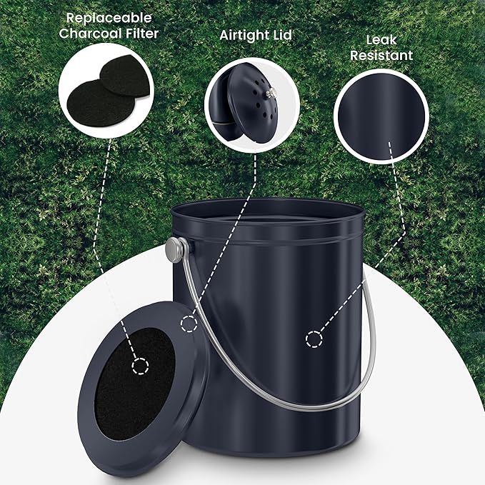 Utopia Kitchen Compost Bin for Kitchen Countertop, 1.3 Gallon Compost Bucket - Image 5