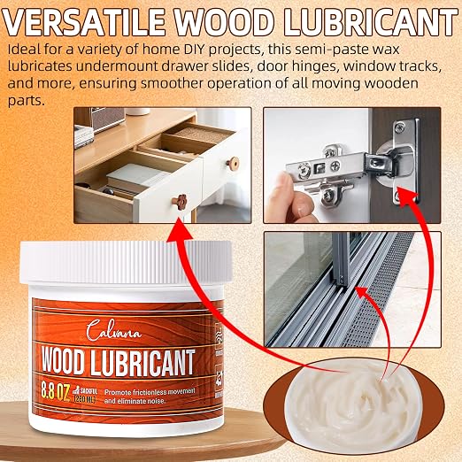 8.8oz Wood Wax for Home Projects, Door Hinge Lubricant, for Wood Drawer Slides - Image 3