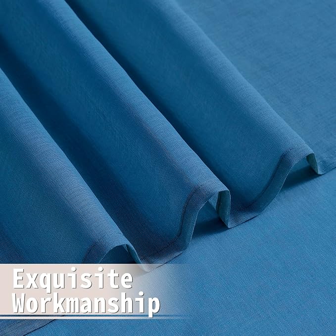 Tollpiz Small Sheer Door Curtain Closet Linen Textured Curtain Sheers Doorway - Image 8