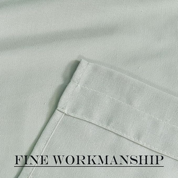 NICETOWN Sage Green Window Curtains Linen Blended, Privacy French Door Curtains - Image 5
