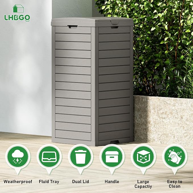 Outdoor Trash Can, 2 Set of 31 Gallon Garbage Can - Image 3