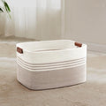 45L Small Laundry Basket with Leather Handles by ELEVATEDELEGANCETIMELESSSTYLE