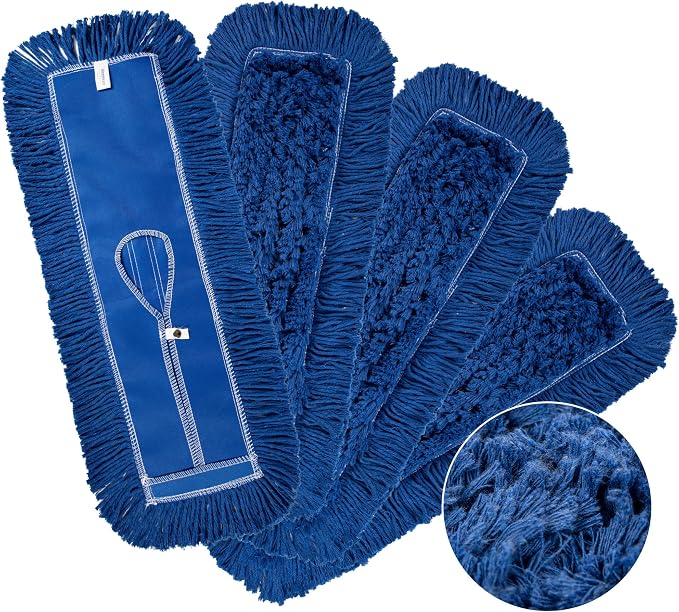 4 Pack - 24-Inch Washable Dust Mop Heads – Full Cloth, Extra Durable, Easy by Unknown