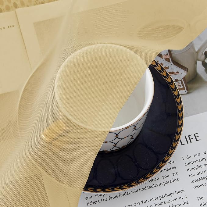 Chyhomenyc Sheer Valances for Windows 2 Pack, Small Window Curtains for Living - Image 7