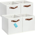 OrganiHaus 11x11 Fabric Cubes Storage Bins Set of 4, Foldable Collapsible by OrganiHaus