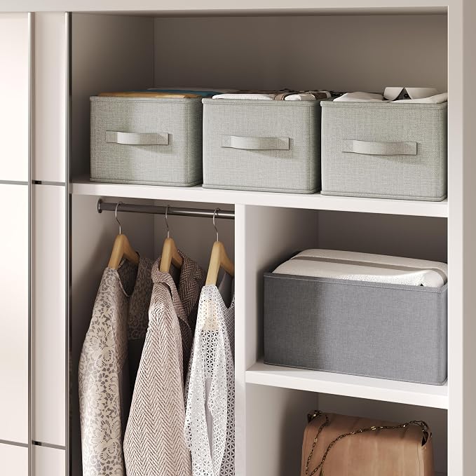 3 Pack Fabric Storage Bins for Shelves | 14.75x10.25x8.25 in Storage Baskets | - Image 9