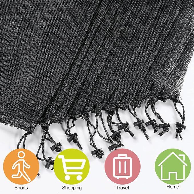 13"X15.5" 6Pcs Mesh Laundry Drawstring Bag Nylon Drawstring Gym Bag - Image 4