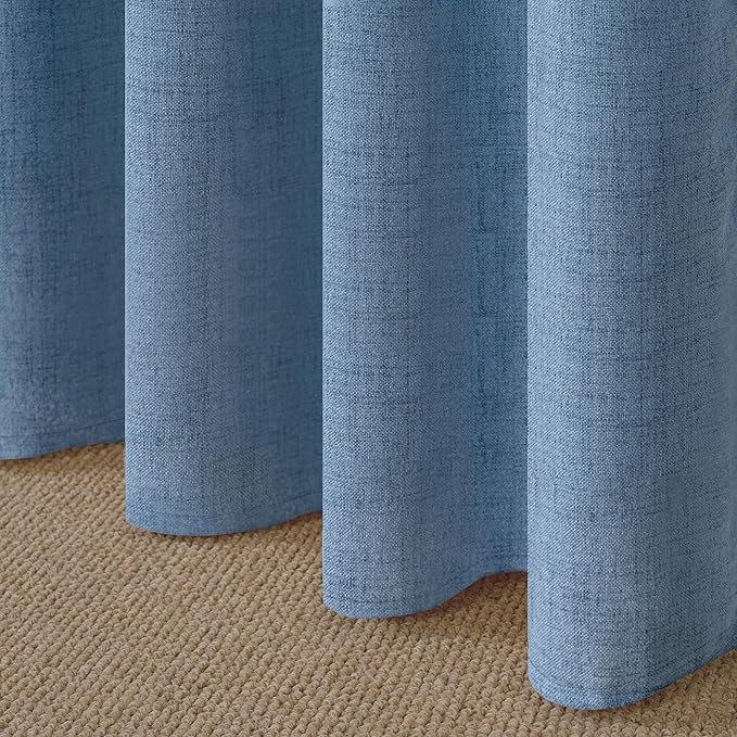 YoungsTex Denim Blue Linen Curtains 78 Inch Length - Image 9