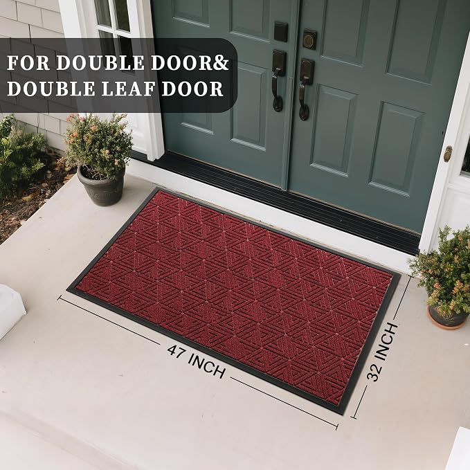 Yimobra Large Door Mat 47x32, All-Weather Waterproof Non-Slip Welcome Matt - Image 2
