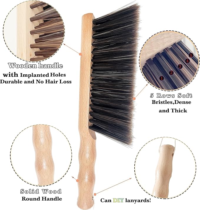 2Pcs Hand Broom Brush Beech Wood, Dust Brush, Duster - Image 2