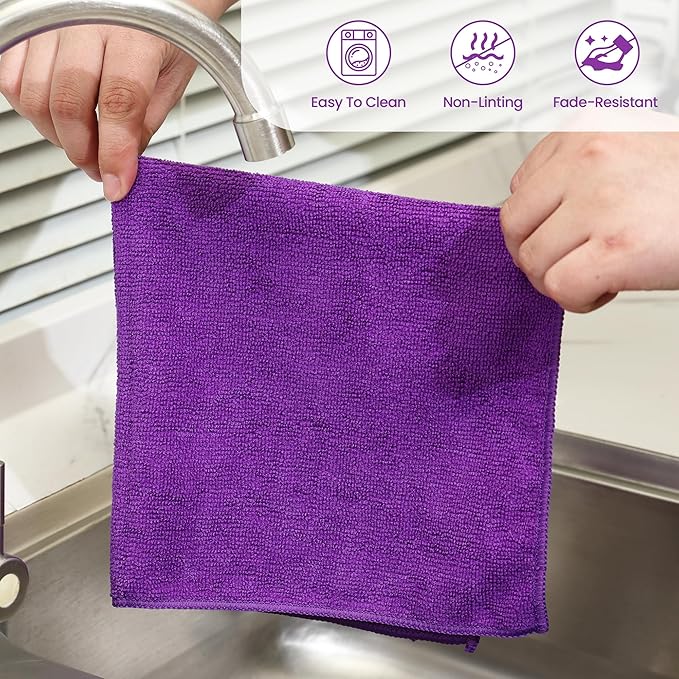 Microfiber Cleaning Cloths-12 Pack, Microfiber Towels - Image 4