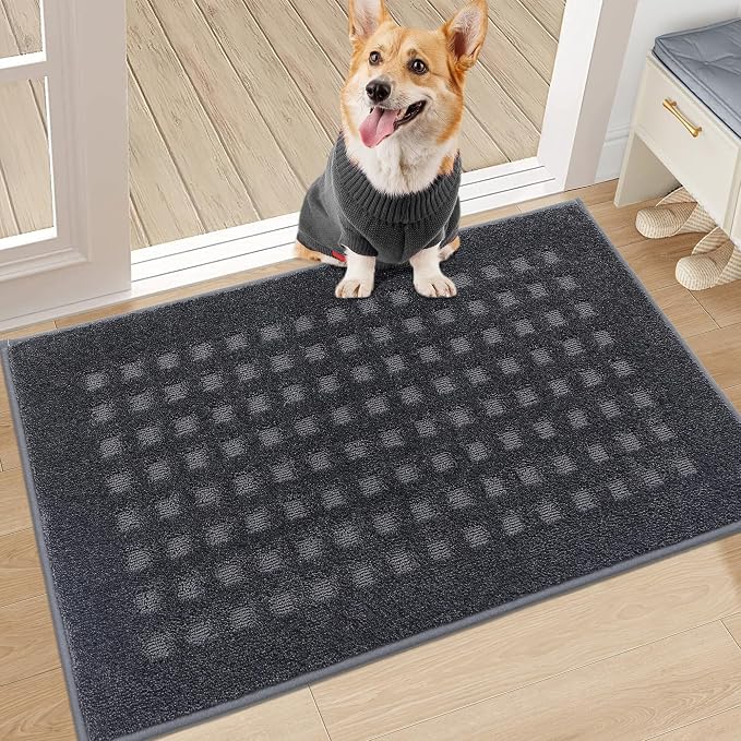 BEQHAUSE Waffle Door Mats Indoor 20"x32", Dog Mat by BEQHAUSE
