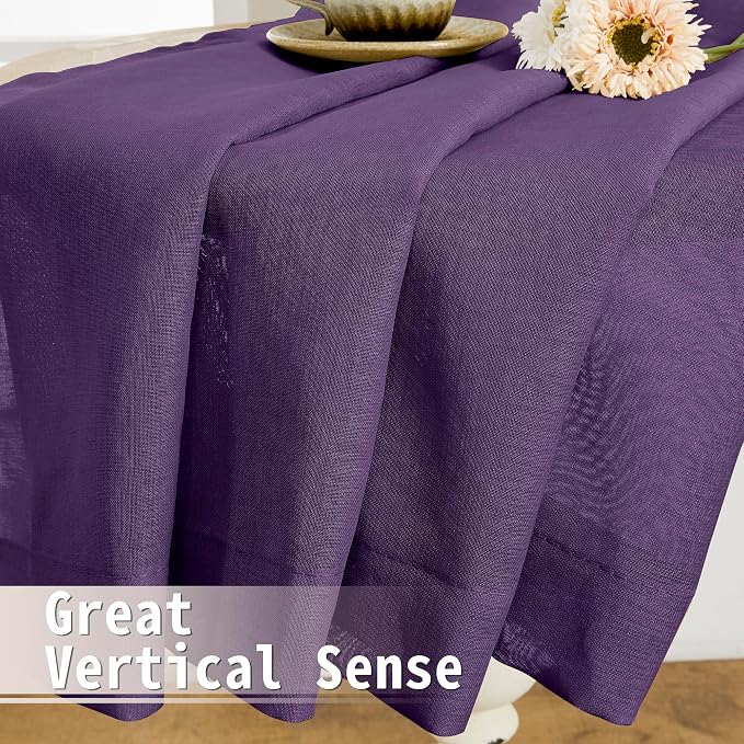 Tollpiz Sheer Curtains Closet Linen Textured Curtain Sheers Doorway Light - Image 6