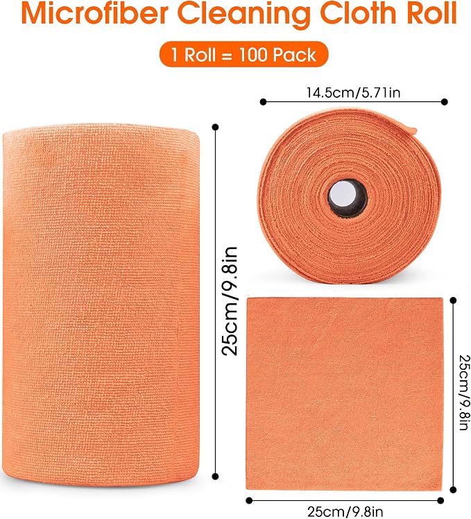 Roll of Microfiber Cleaning Cloth –100 Pack, Tear Away Microfiber Towels - Image 7