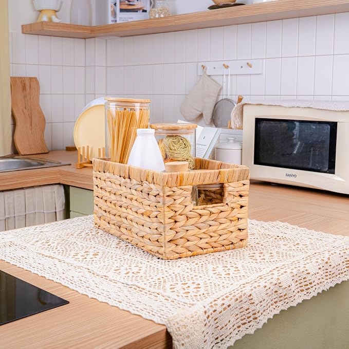 Set of 6 Wicker Storage Basket, Water Hyacinth Storage Baskets, Wicker Storage - Image 4