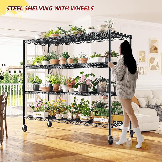 REIBII 75.6" H Storage Shelves 2500LBS Wire Shelving Unit - Image 2