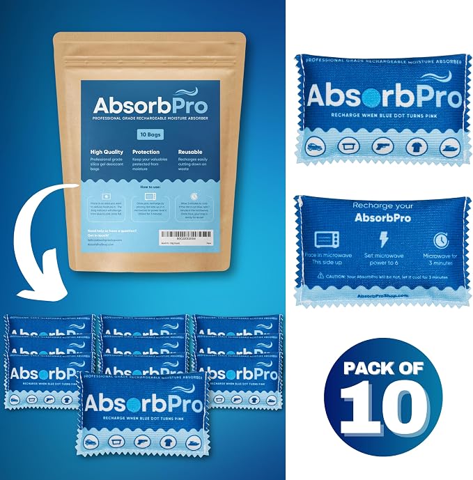 Rechargeable Dehumidifier Bag 10-Pack - 100g Reusable Moisture Absorbers - - Image 7