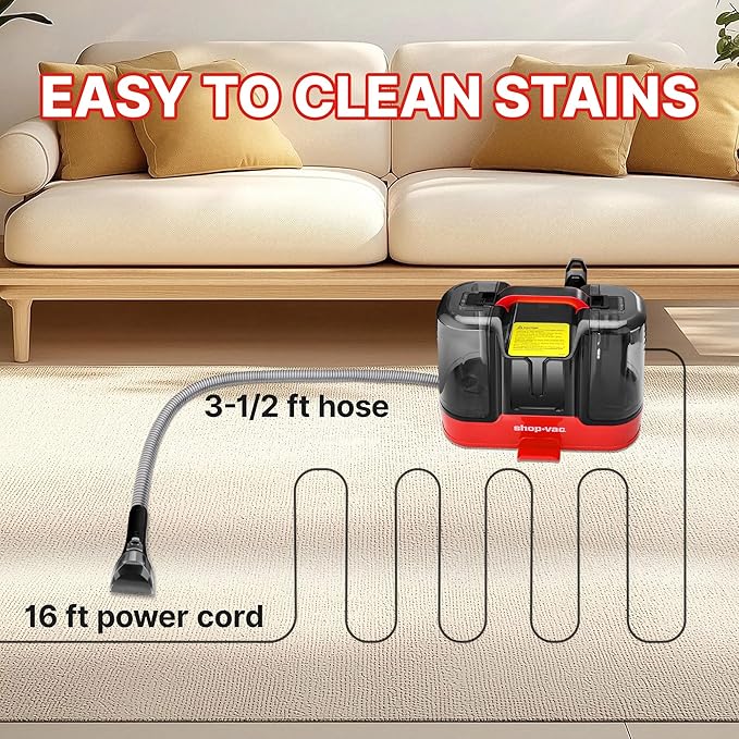 Shop-Vac Portable Carpet and Upholstery Cleaner Machine, Powerful Spot Cleaner - Image 6