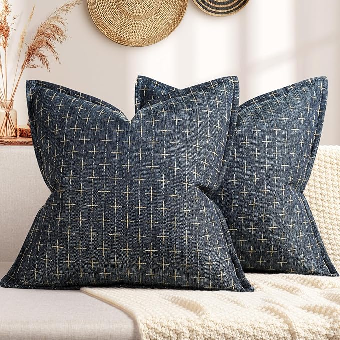 ZWJD Pillow Covers 26x26 Set of 2 Soft Polyester Textured Pillow Covers by ZWJD