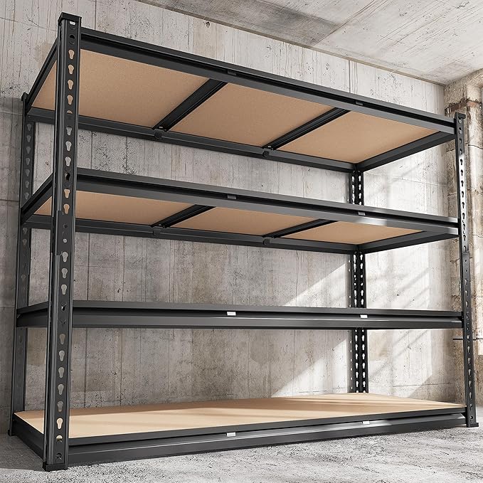 REIBII 48" W Garage Shelving Heavy Duty 2550 LBS Storage Shelves 4 Tier Heavy by REIBII