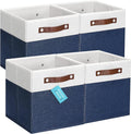 OrganiHaus 11x11 Fabric Cubes Storage Bins Set of 4, Foldable Collapsible by OrganiHaus