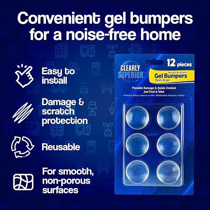 12-Pack Clearly Superior Gel Bumpers. Small Rectangle 1.5" x .5" Protects - Image 6