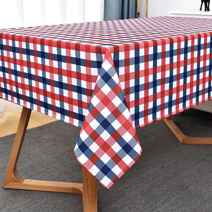Patriotic Party Plaid Tablecloth Fabric - Image 8