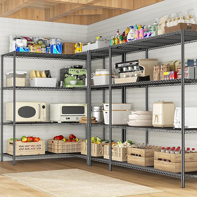 52.36''W Storage Shelves Metal Shelving Unit Load 1120LBS 4 Tier Wire Shelving by Romorgniz