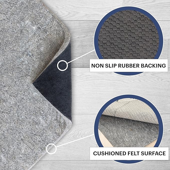 RUGPADUSA - Dual Surface - 8' Square - 3/8" Thick - Felt + Rubber - Enhanced - Image 3