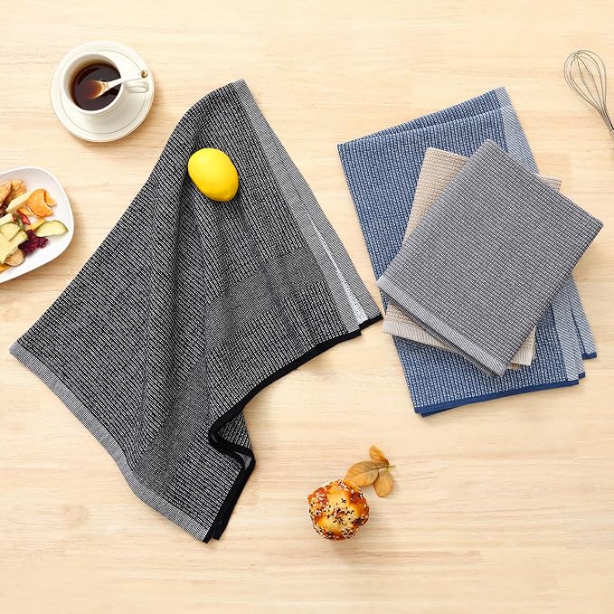 Homaxy Premium Kitchen Towels, Large Cotton Kitchen Hand Towels, Flat and Terry - Image 5