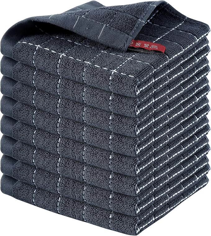 Homaxy 100% Cotton Terry Kitchen Dish Cloths, Ultra Soft and Absorbent Dish by Homaxy