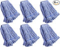 String Mop Heads Replacement Heavy Duty Commercial Grade Blue Cotton Looped End by NIUBEE