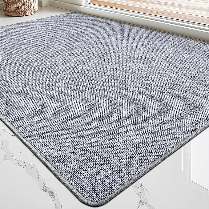 LUMI Ultra Thin Door Mat for Entryway, Low Profile Non Slip Rubber Backing by LUMI