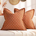 ZWJD Fall Pillow Covers 18x18 Set of 2 Soft Polyester Textured Pillow Covers by ZWJD