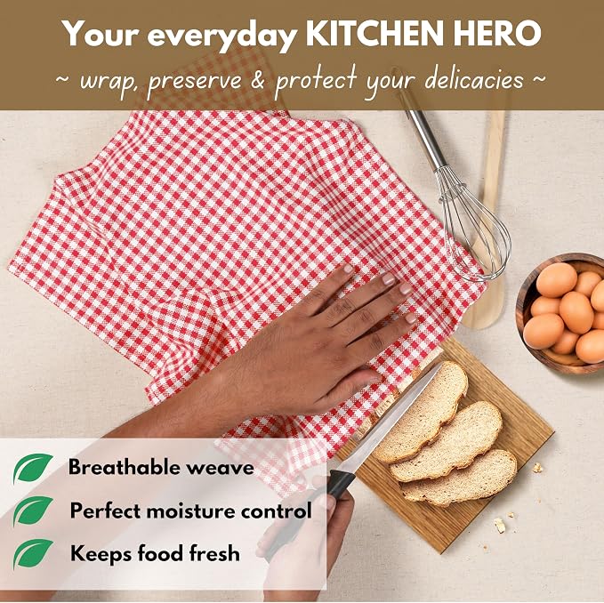 Native Fab 12 Pack Gingham Check Kitchen Towels 16"x26" - Image 6