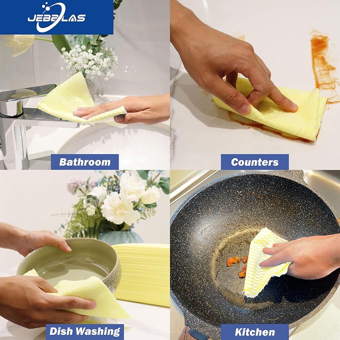 JEBBLAS Handi Wipes Reusable Cloths Dry Cleaning Cloths Dish Towel Dish Cloths - Image 6