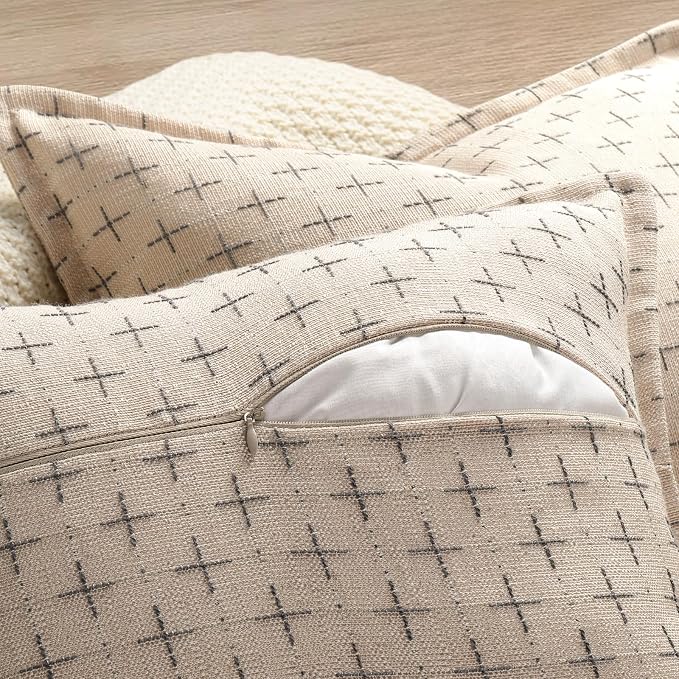 ZWJD Pillow Covers 16x16 Set of 2 Soft Polyester Textured Pillow Covers - Image 3