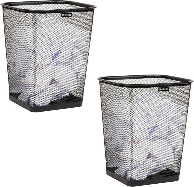Mind Reader Mesh Trash Can, Waste Paper Basket, Metal Mesh by MindReader