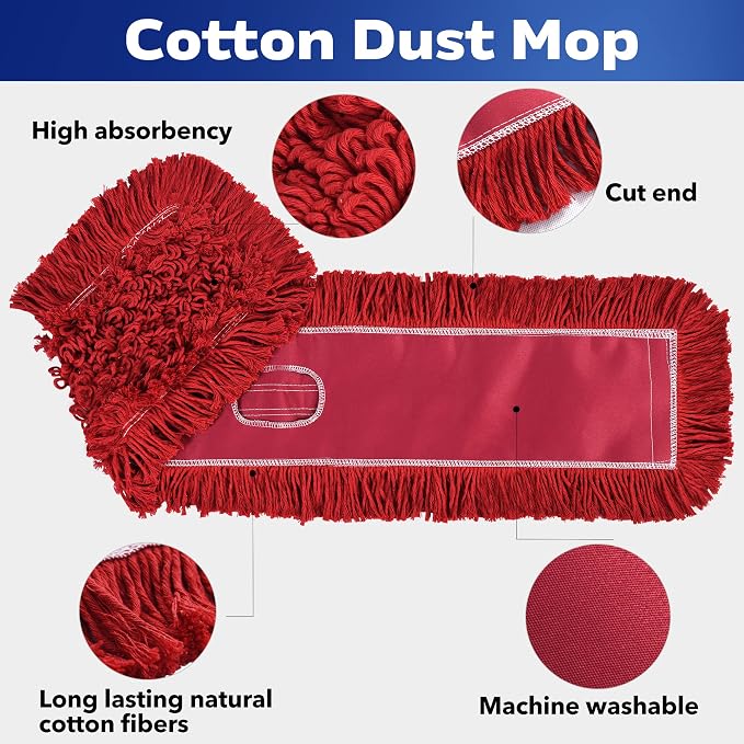 Matthew Cleaning 36'' Industrial Strength Cotton Dust Mop Refill Washable - Image 4