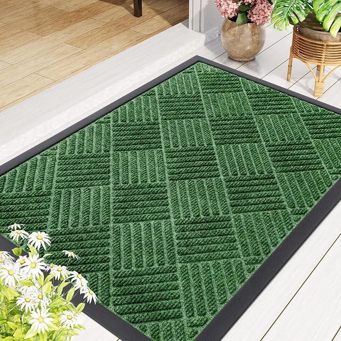 Smiry Front Door Mat Outside Entrance, Heavy Duty Outdoor Indoor Natural Rubber - Image 8