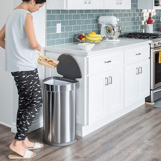 simplehuman 45 Liter / 12 Gallon Semi-Round Automatic Sensor Trash Can - Image 4