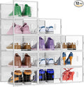 BALEINE 12 Pack Stackable Shoe Storage Boxes Fit Size 11, Thickened Clear Shoe by BALEINE