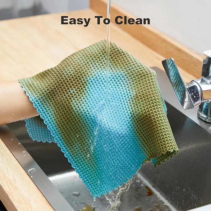 JOYMOOP Waffle Weave Cleaning Cloth, Reusable Absorbent Microfiber Cleaning - Image 6