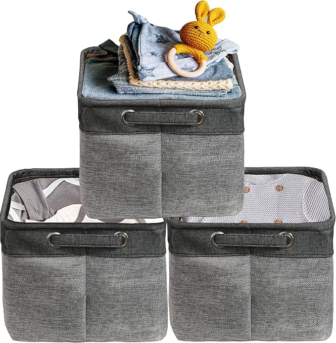 SIMPLE HOUSEWARE Large Fabric Storage Bin, 14.4" x 10" by SimpleHouseware