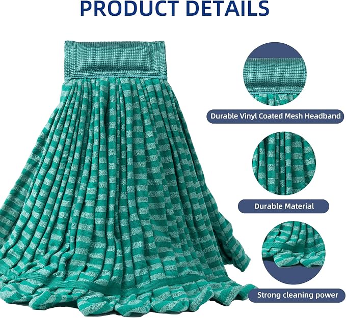 2 Pack Large Microfiber Tube Mop Heads, 6 inch, Heavy Duty Mop Head, Highly - Image 4