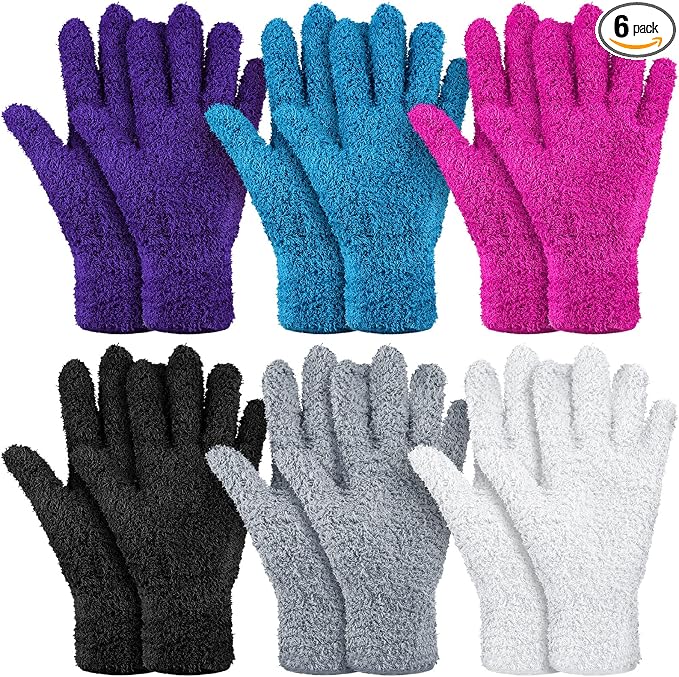 Bencailor 6 Pairs Microfiber Dusting Gloves, Dusting Cleaning Gloves Microfiber by Bencailor