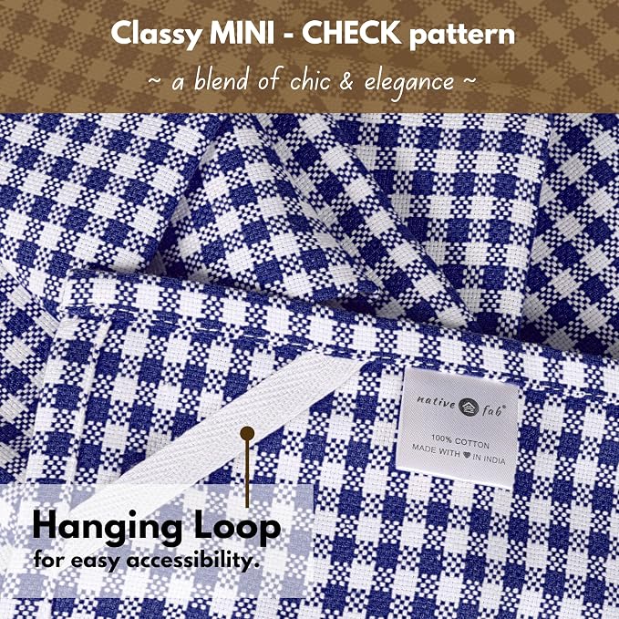 Native Fab 12 Pack Gingham Mini Check Kitchen Dish Towel Cotton Durable - Image 7