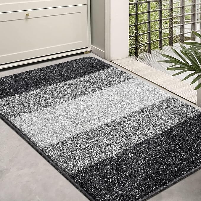 Kitinjoy Indoor Outdoor Door Mat, 36x24 Non-Slip Absorbent Dirt Trapper by Kitinjoy