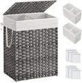 SONGMICS Laundry Hamper with Lid, 90L Clothes Hamper with 2 Removable Liner Bags by SONGMICSbySONGMICSHOME